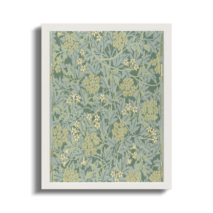 Premium Poster of William Morris Floral Patterned Green Canvas Wraps