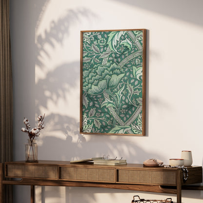 Premium Poster of William Morris Inspired Floral Green Art Posters