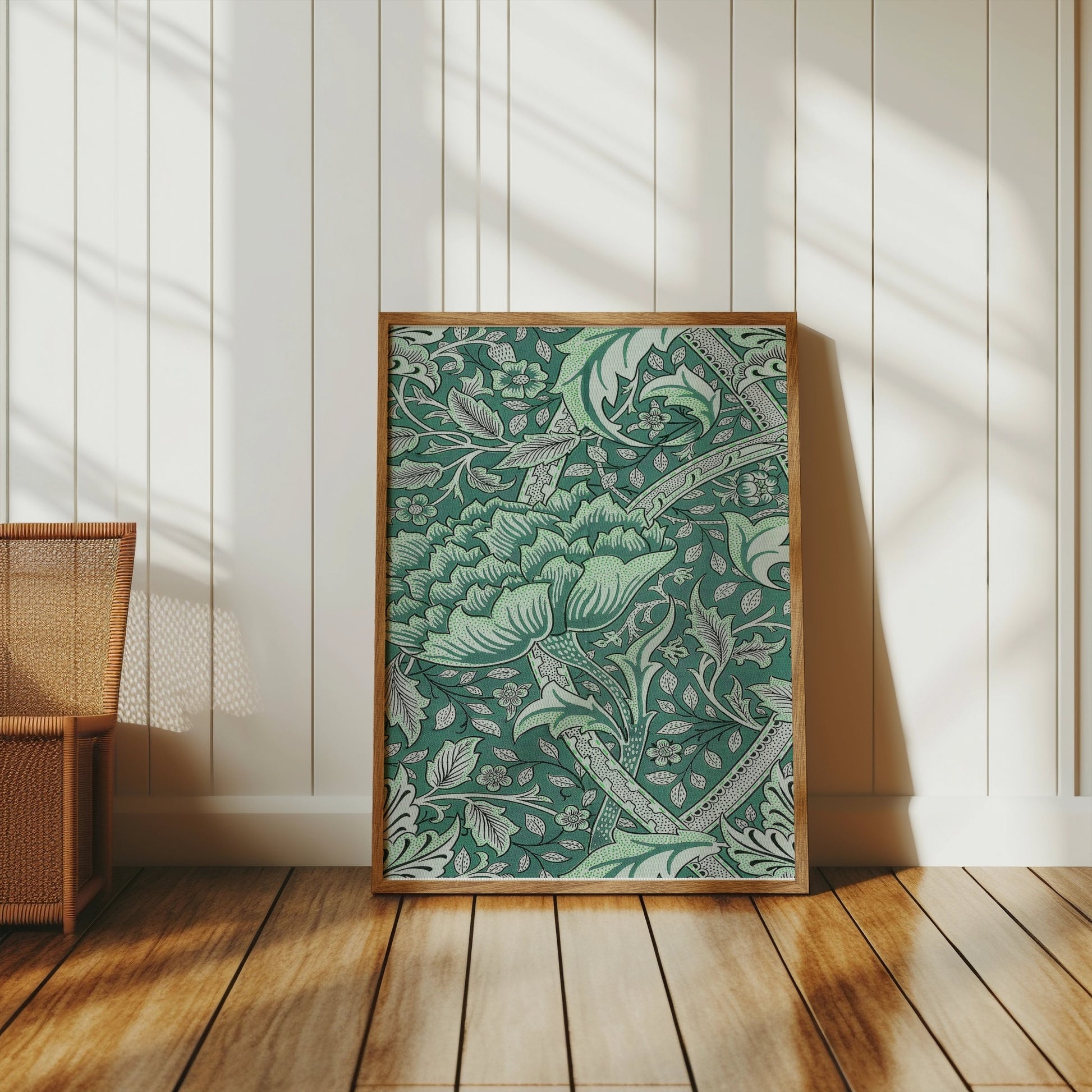 Premium Poster of William Morris Inspired Floral Green Art Posters