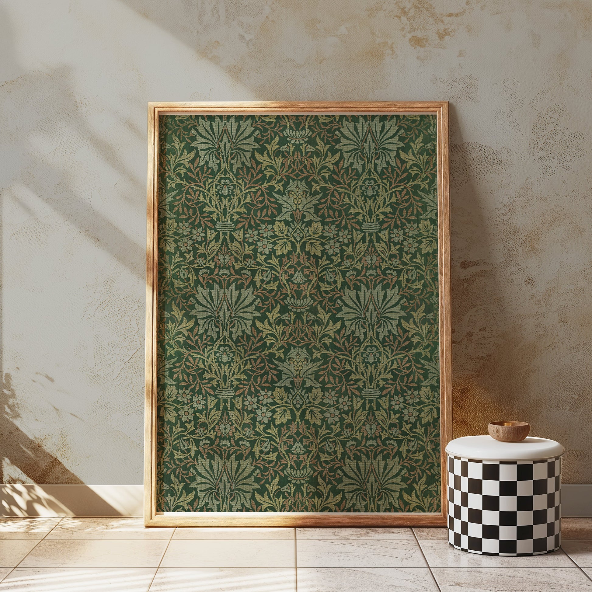 Premium Poster of William Morris Intricate Green Pattern Art Posters