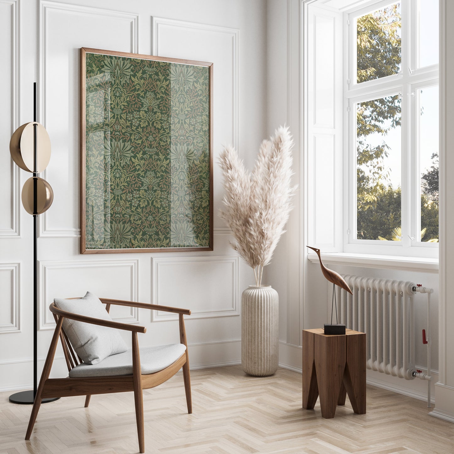 Premium Poster of William Morris Intricate Green Pattern Art Posters