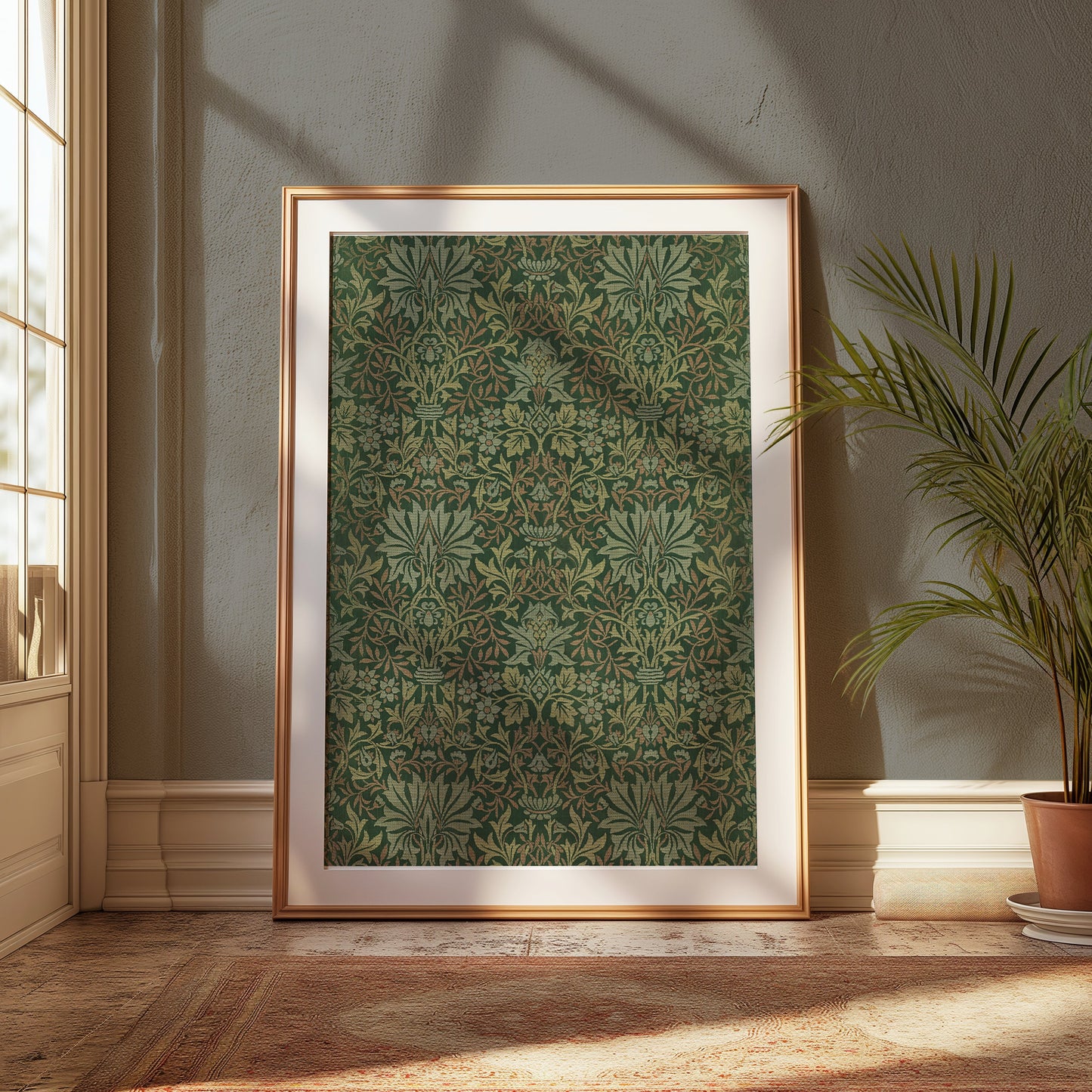 Premium Poster of William Morris Intricate Green Pattern Art Posters