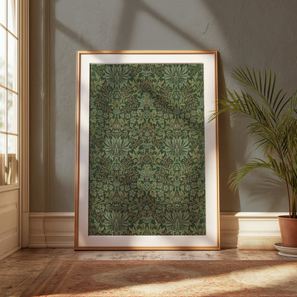 Premium Poster of William Morris Intricate Green Pattern Art Posters