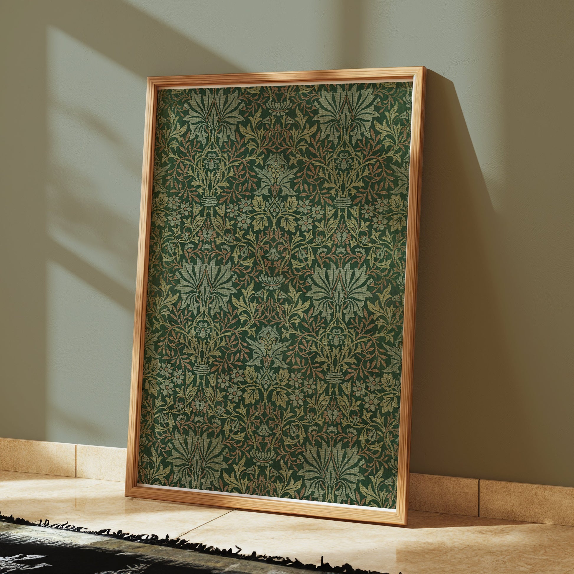 Premium Poster of William Morris Intricate Green Pattern Art Posters