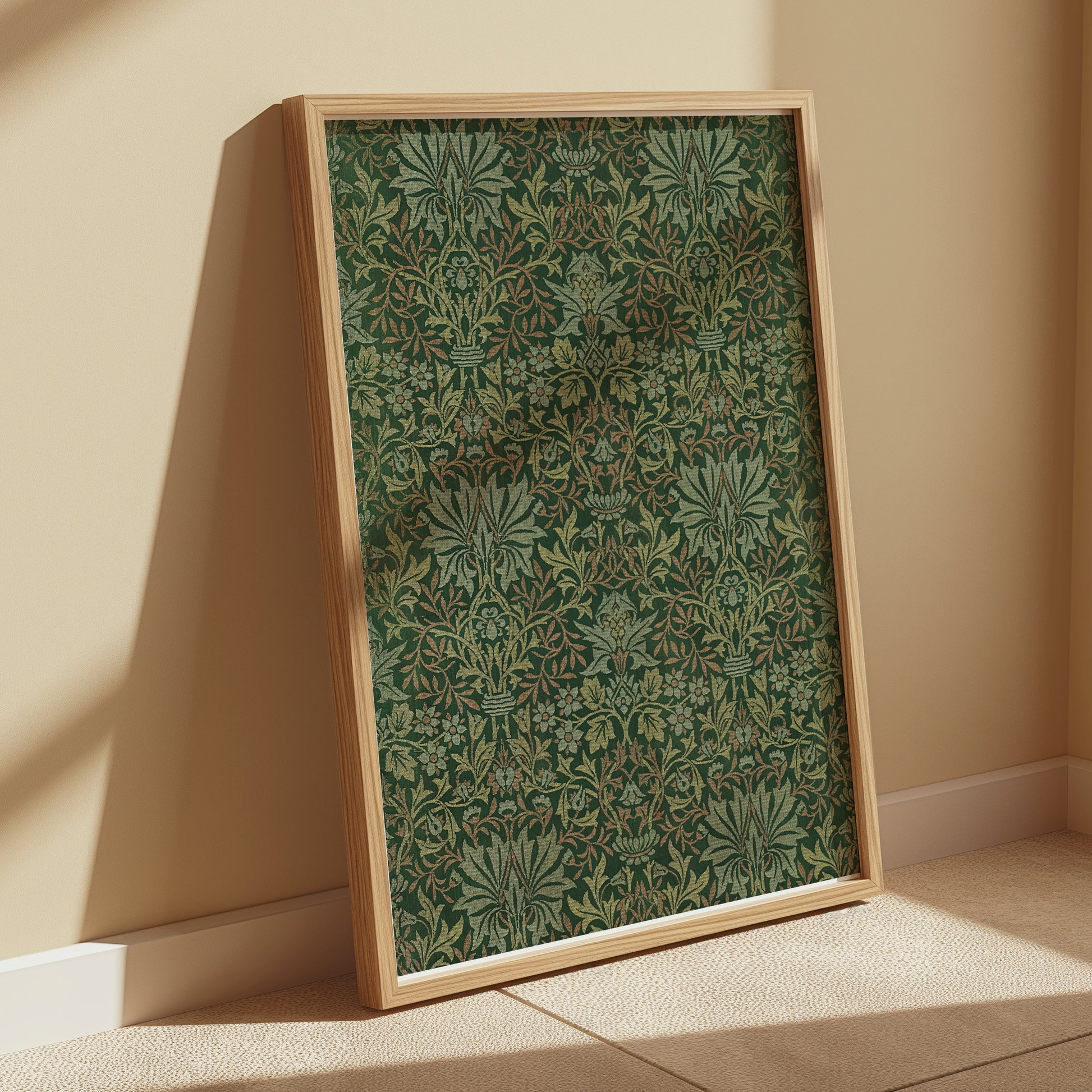 Premium Poster of William Morris Intricate Green Pattern Art Posters