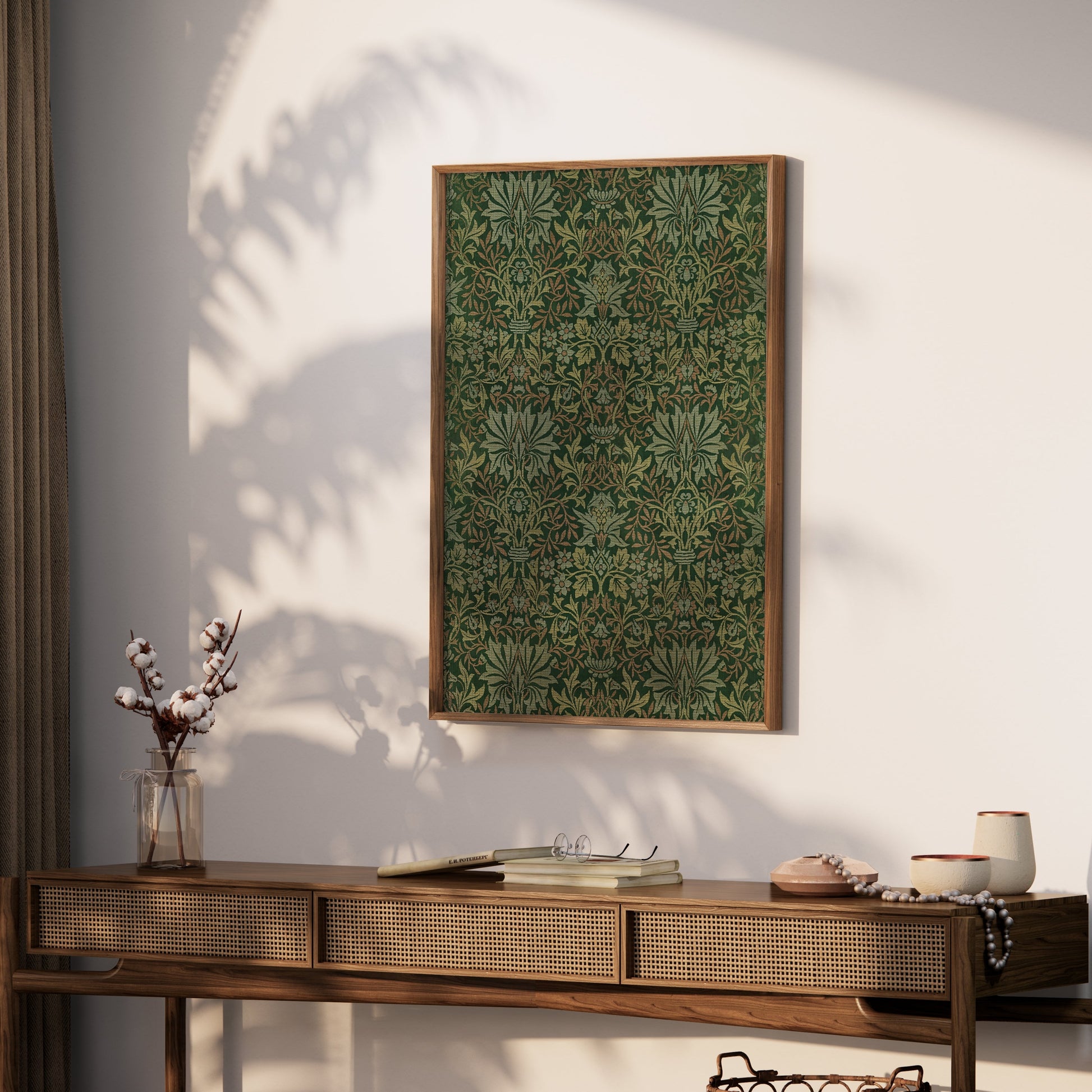 Premium Poster of William Morris Intricate Green Pattern Art Posters