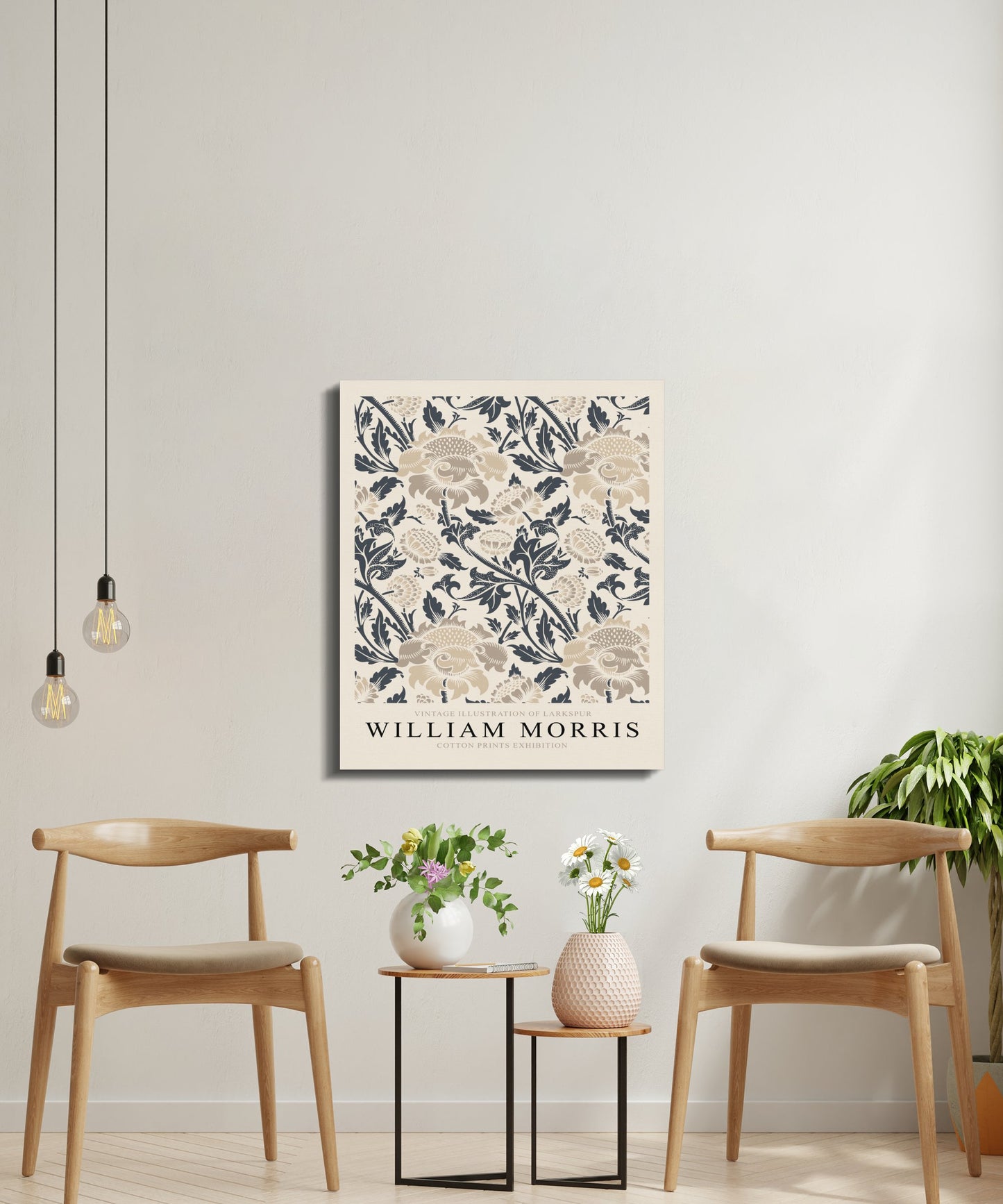 Premium Poster of William Morris Larkspur Illustration Canvas Wraps