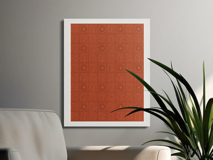 Premium Poster of William Morris Red Pattern Design Canvas Wraps