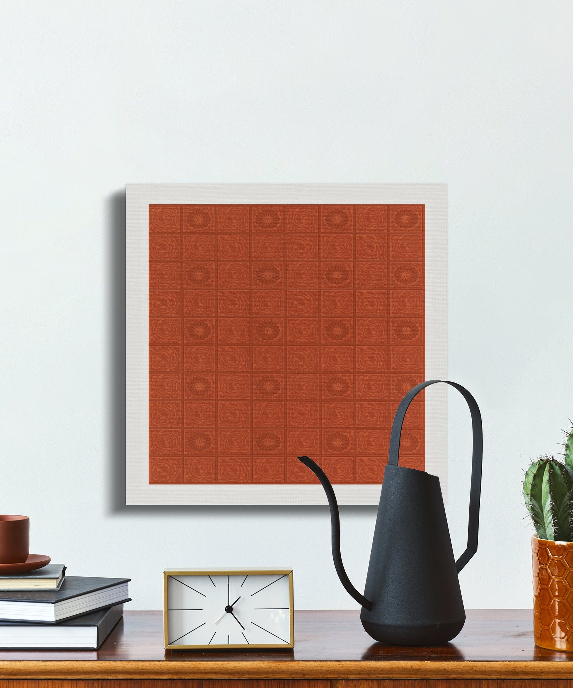 Premium Poster of William Morris Red Pattern Design Canvas Wraps