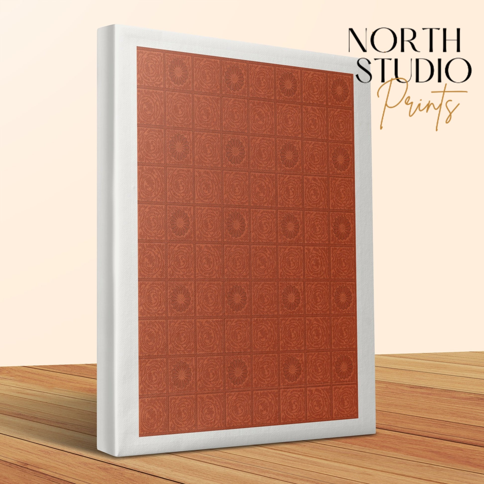 Premium Poster of William Morris Red Pattern Design Canvas Wraps