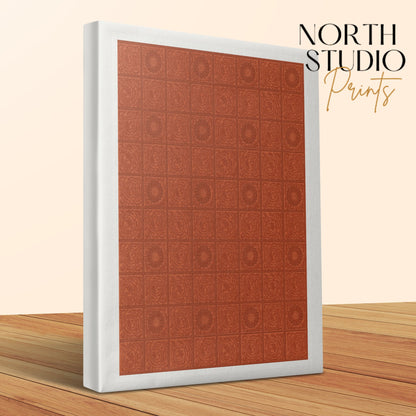 Premium Poster of William Morris Red Pattern Design Canvas Wraps