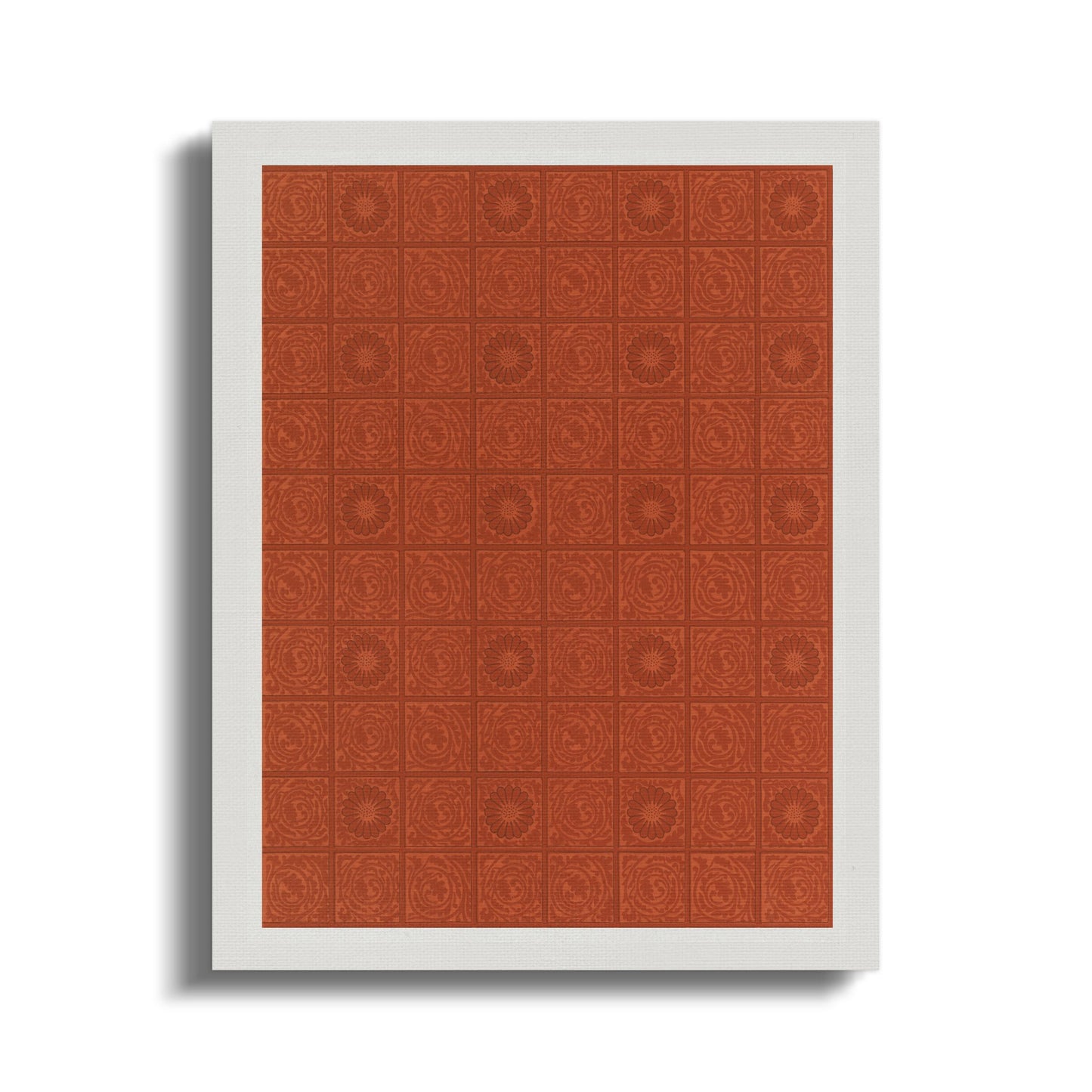 Premium Poster of William Morris Red Pattern Design Canvas Wraps