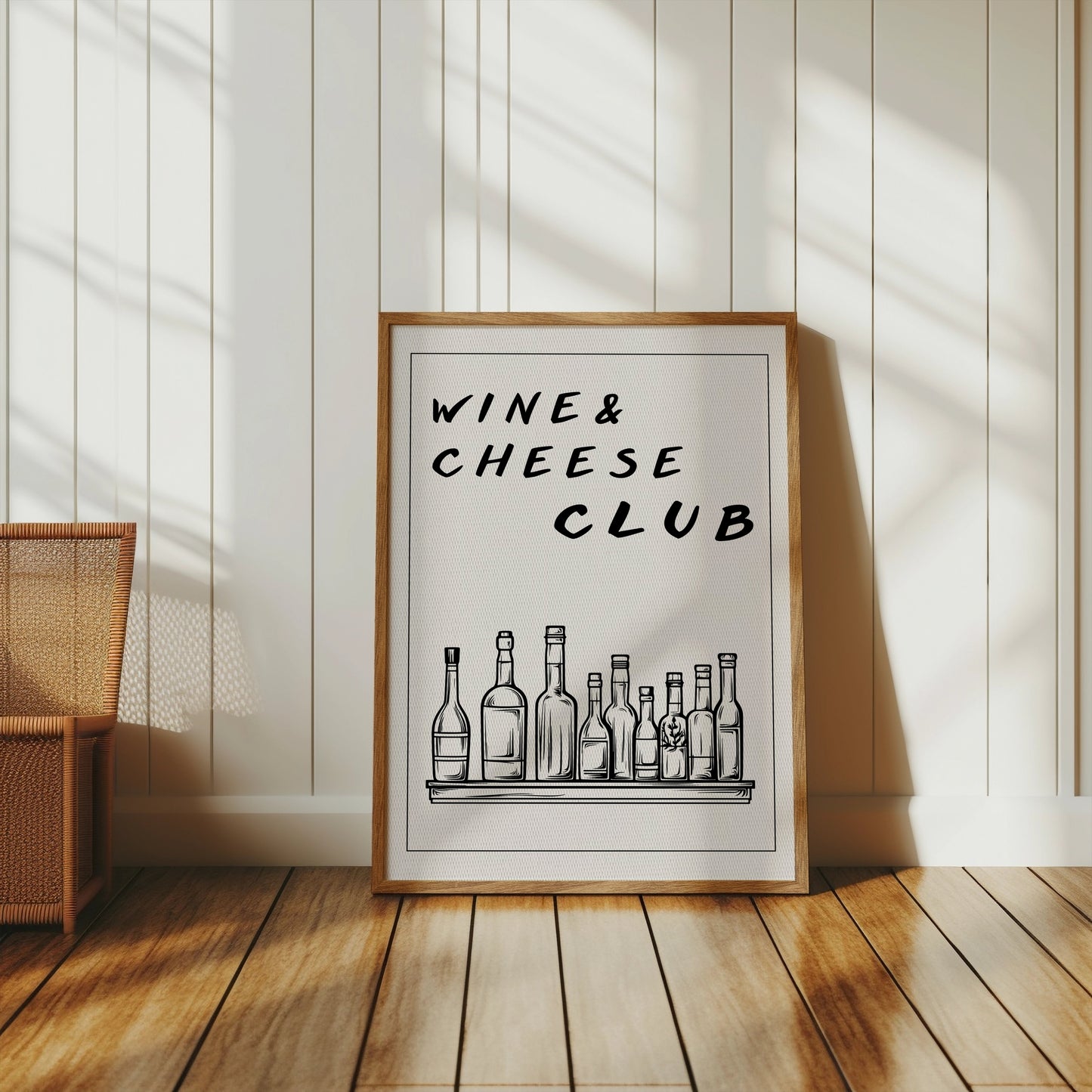 Premium Poster of Wine and Cheese Club Poster with Assorted Bottles Posters