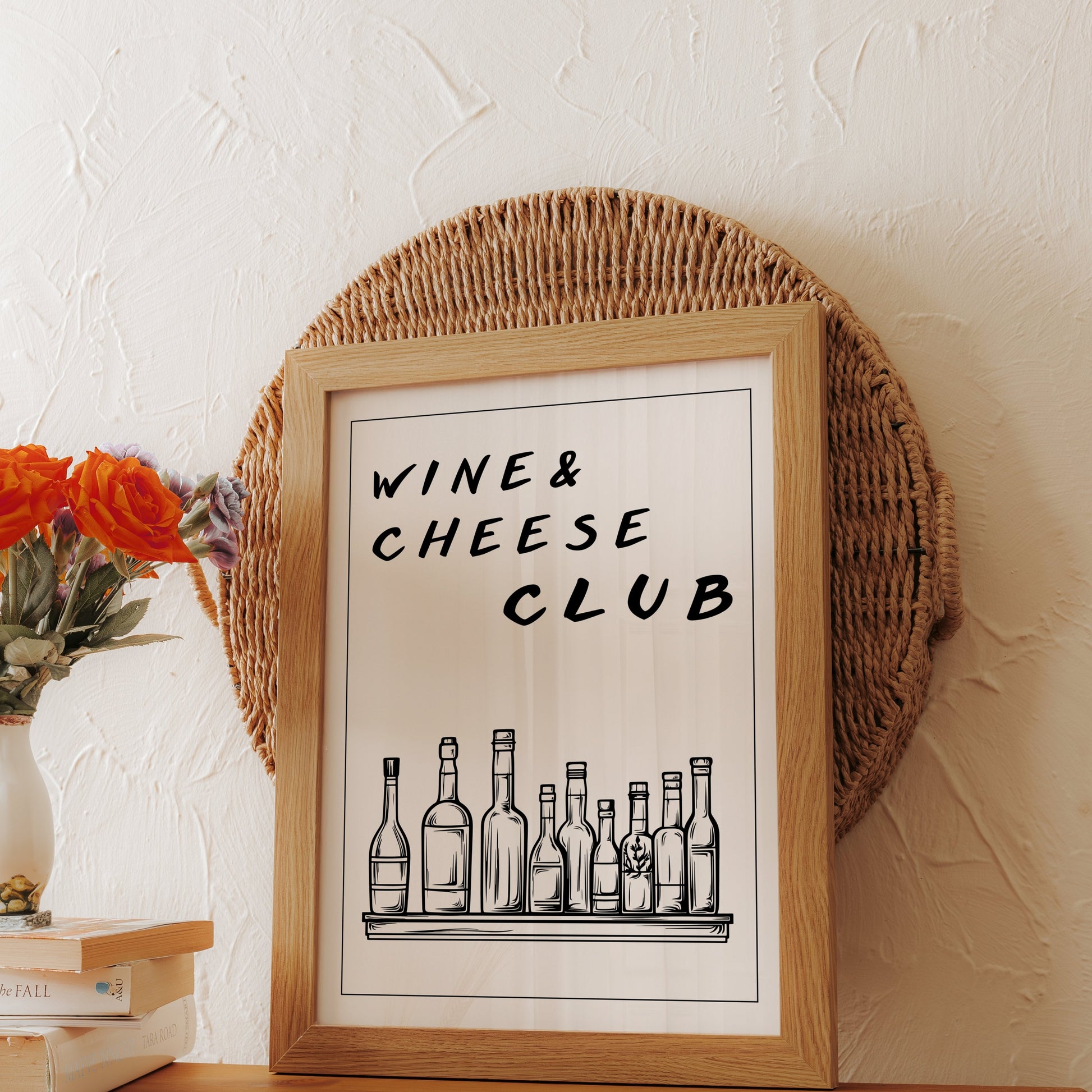 Premium Poster of Wine and Cheese Club Poster with Assorted Bottles Posters