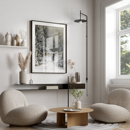 Premium Poster of Winter Cabin Hiking Scene Rustic Wall Art Posters