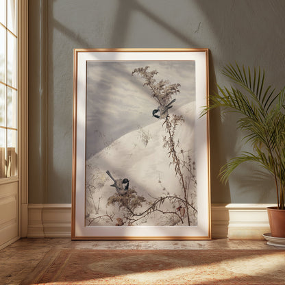 Premium Poster of Winter Landscape With Birds Art Print Posters