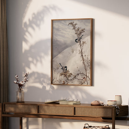 Premium Poster of Winter Landscape With Birds Art Print Posters