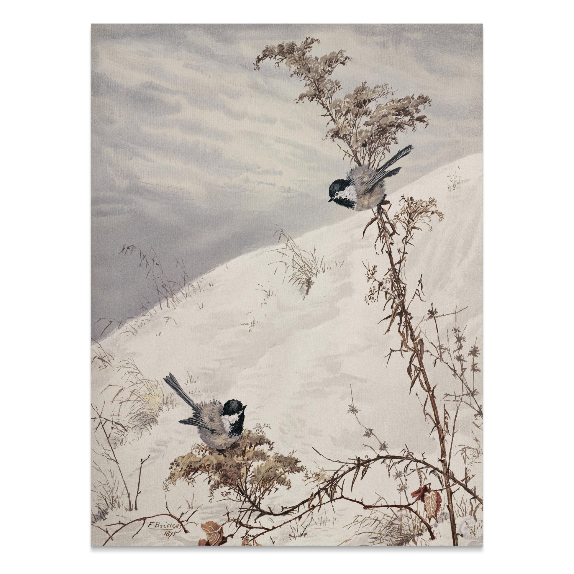 Premium Poster of Winter Landscape With Birds Art Print Posters