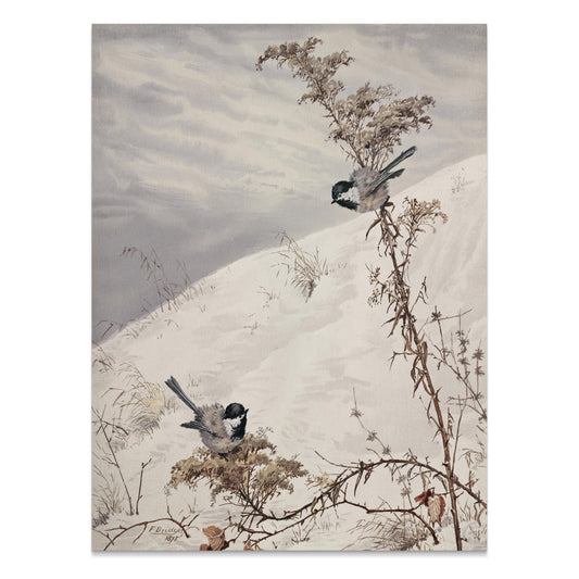 Premium Poster of Winter Landscape With Birds Art Print Posters