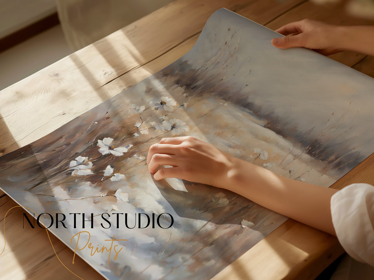 Premium Poster of Winter Pathway in Snowy Landscape Wall Art Posters
