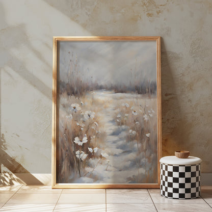 Premium Poster of Winter Pathway in Snowy Landscape Wall Art Posters