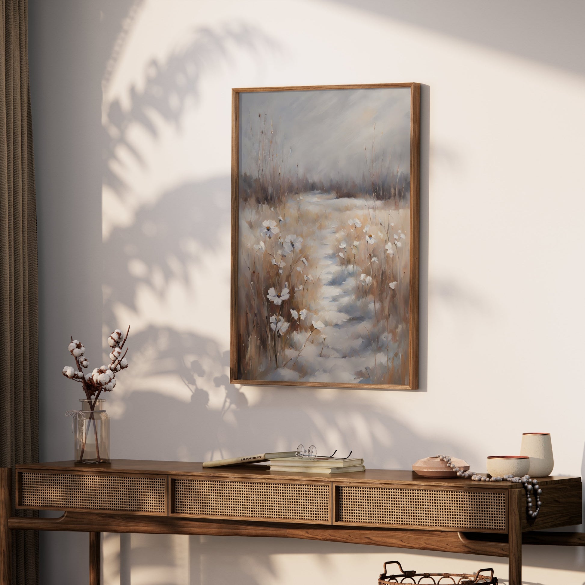Premium Poster of Winter Pathway in Snowy Landscape Wall Art Posters