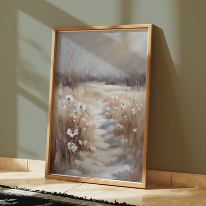 Premium Poster of Winter Pathway in Snowy Landscape Wall Art Posters