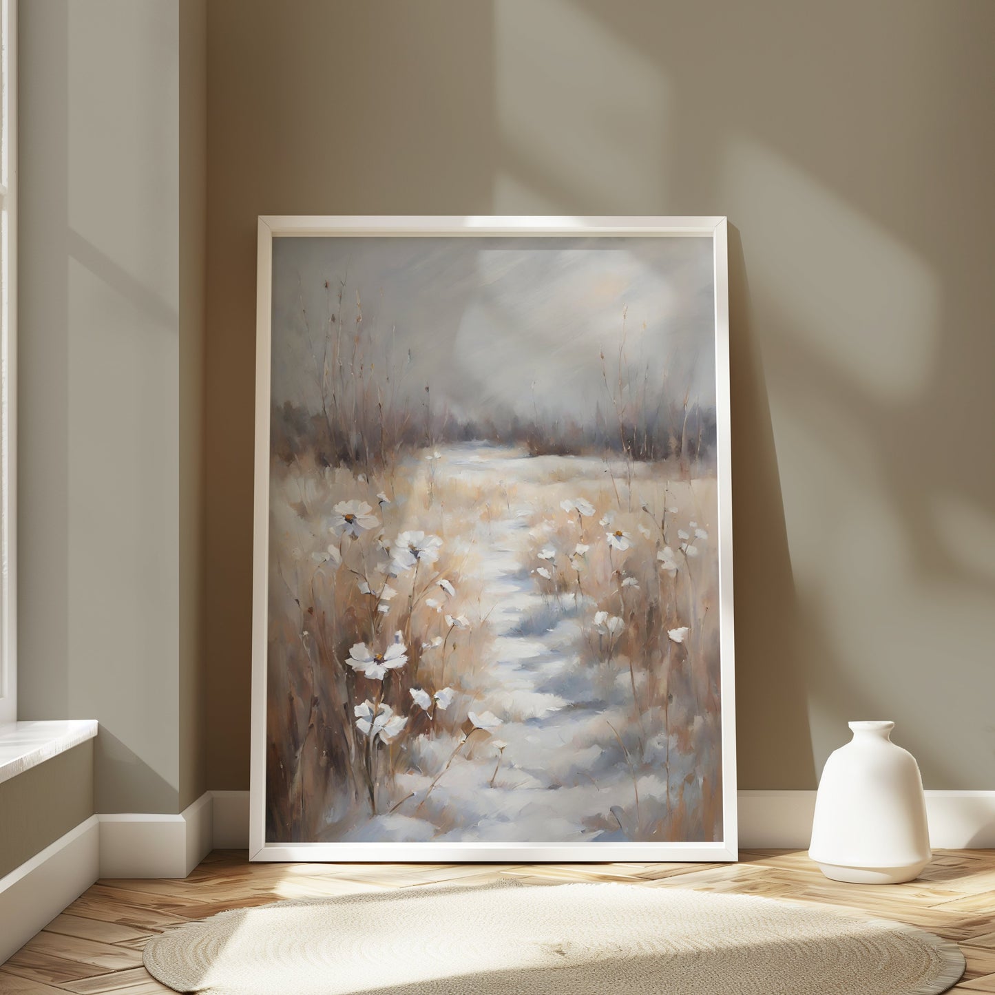 Premium Poster of Winter Pathway in Snowy Landscape Wall Art Posters