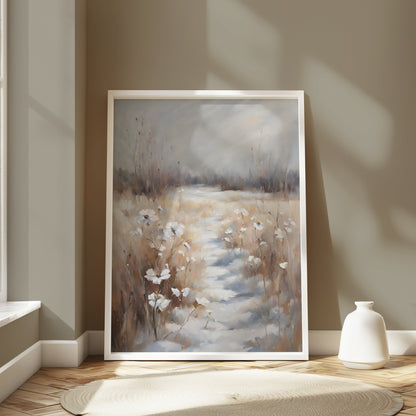 Premium Poster of Winter Pathway in Snowy Landscape Wall Art Posters