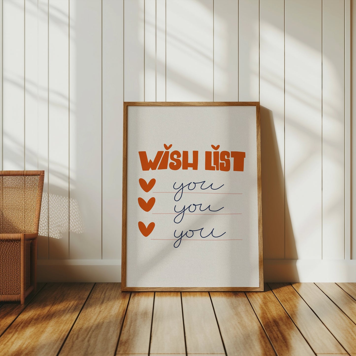 Premium Poster of Wish List Hearts and You Text Art Decorative Posters