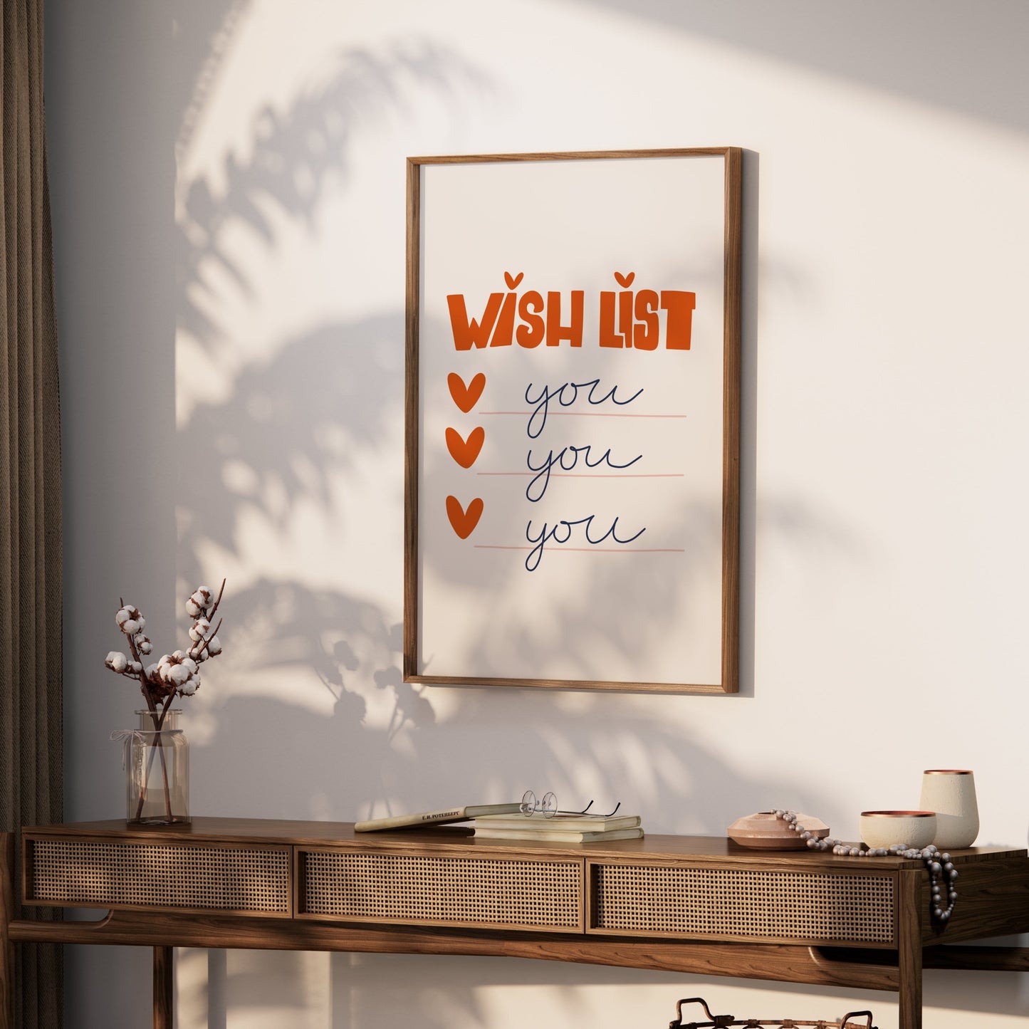 Premium Poster of Wish List Hearts and You Text Art Decorative Posters