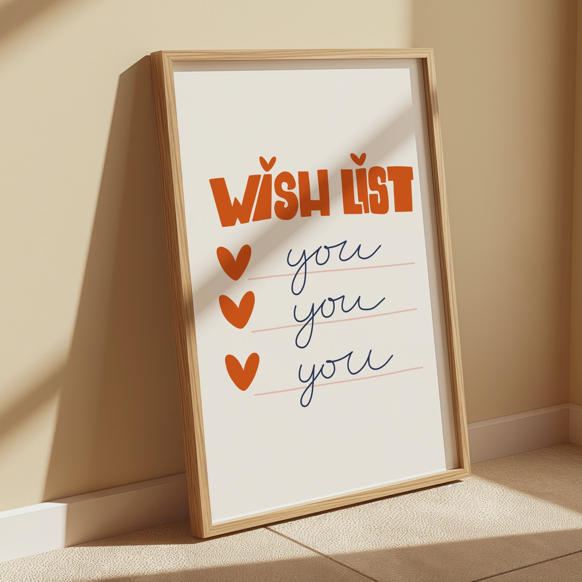 Premium Poster of Wish List Hearts and You Text Art Decorative Posters
