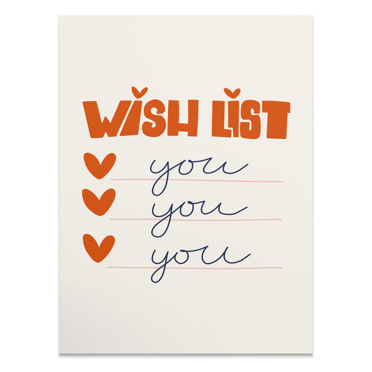 Premium Poster of Wish List Hearts and You Text Art Decorative Posters