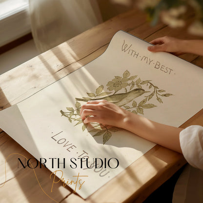 Premium Poster of With My Best Love To You Bird Art Print Posters