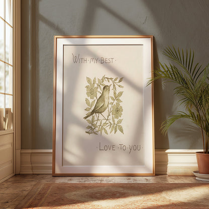 Premium Poster of With My Best Love To You Bird Art Print Posters
