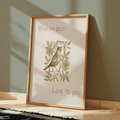 Premium Poster of With My Best Love To You Bird Art Print Posters