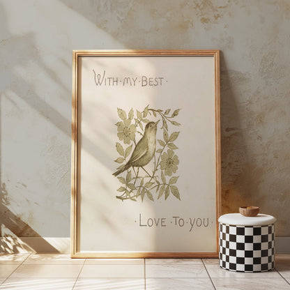 Premium Poster of With My Best Love To You Bird Art Print Posters