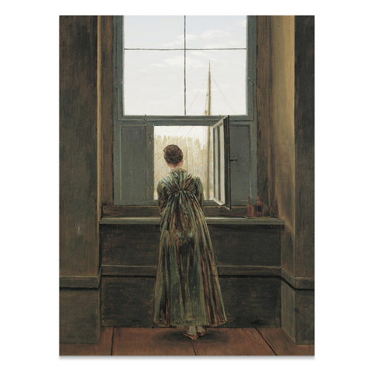 Premium Poster of Woman Standing by a Window Art Print Posters