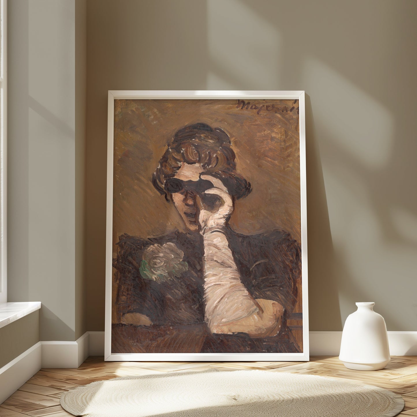 Premium Poster of Woman Wearing Gloves and Binoculars Art Posters