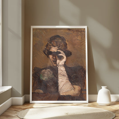 Premium Poster of Woman Wearing Gloves and Binoculars Art Posters