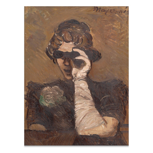 Premium Poster of Woman Wearing Gloves and Binoculars Art Posters