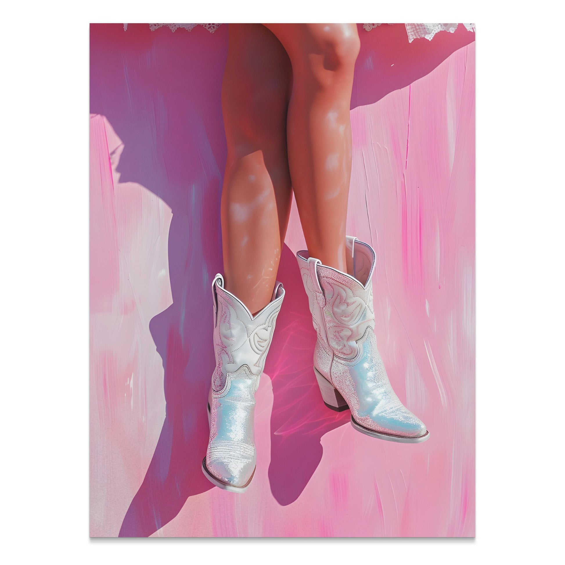 Premium Poster of Woman Wearing Shiny Western Cowboy Boots Posters