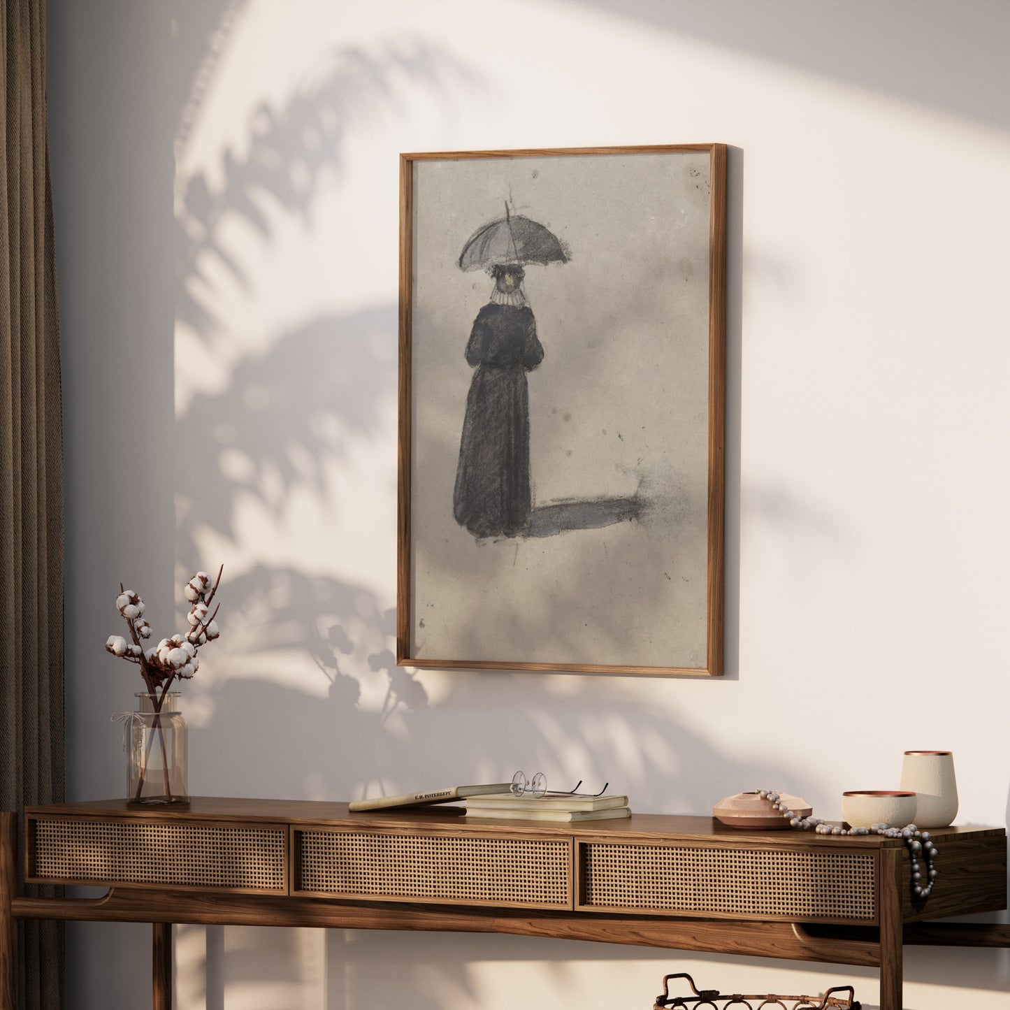 Premium Poster of Woman with Umbrella Shadow Striking Art Posters