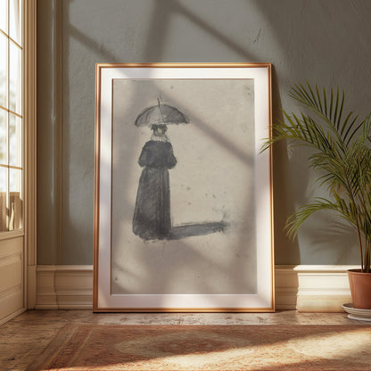 Premium Poster of Woman with Umbrella Shadow Striking Art Posters