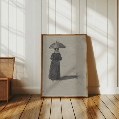Premium Poster of Woman with Umbrella Shadow Striking Art Posters