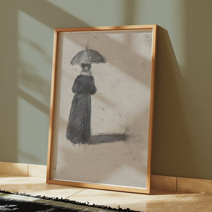 Premium Poster of Woman with Umbrella Shadow Striking Art Posters