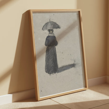 Premium Poster of Woman with Umbrella Shadow Striking Art Posters