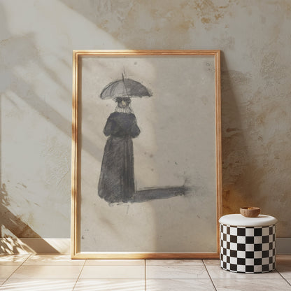 Premium Poster of Woman with Umbrella Shadow Striking Art Posters