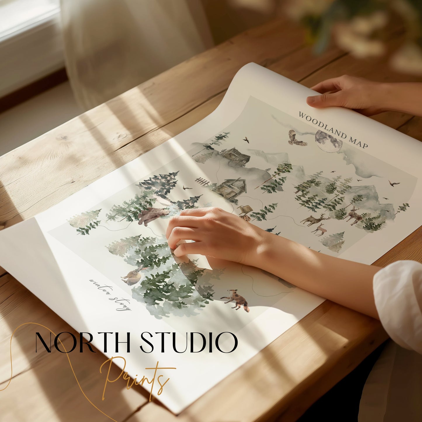 Premium Poster of Woodland Map Winter Story Posters