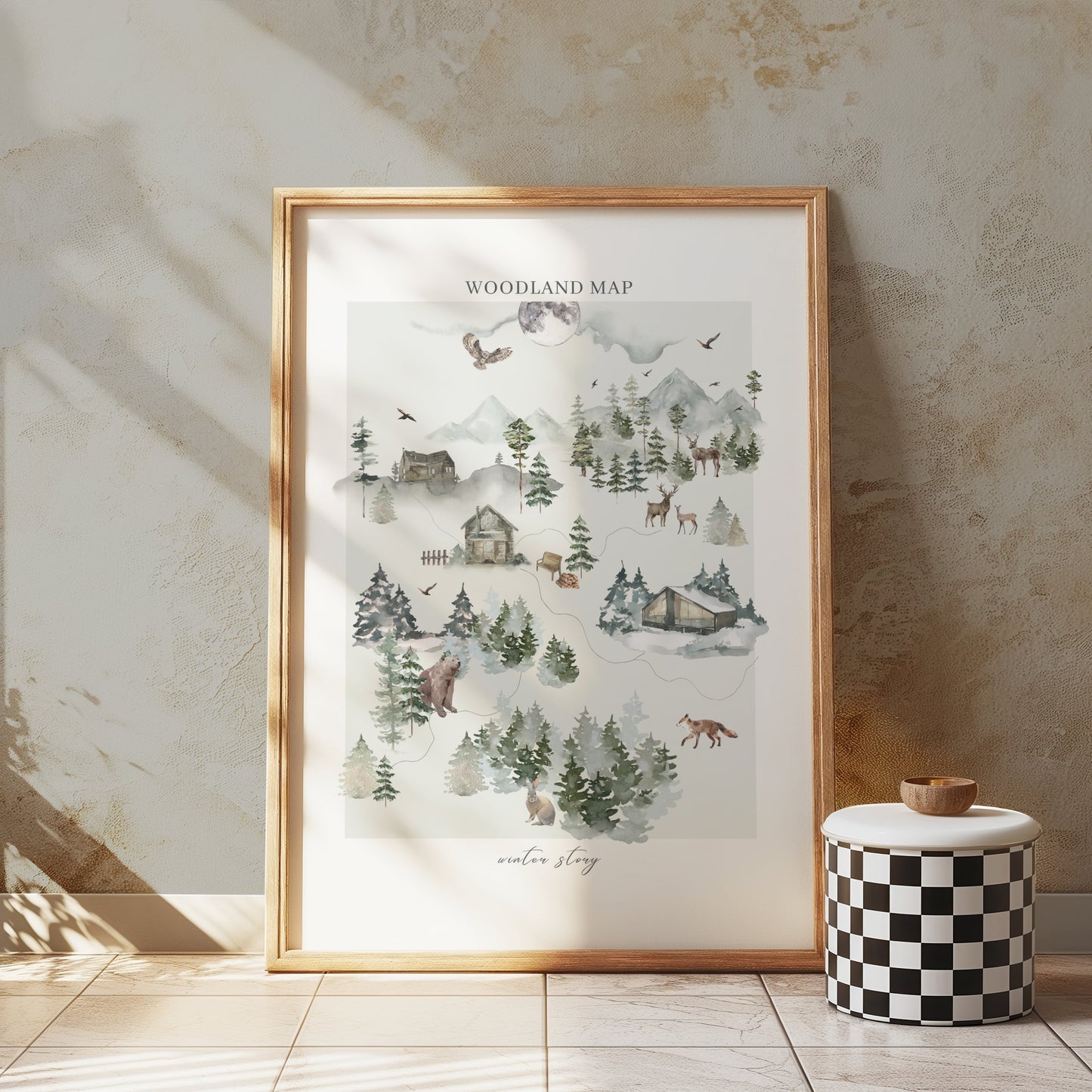Premium Poster of Woodland Map Winter Story Posters